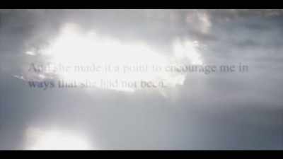 But I felt her expectations,
the transference of hope, - I'll Be Gone in the Dark