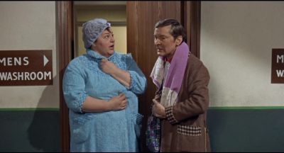 But I hardly think a shower stall is a suitable place for making advances - Carry on Camping