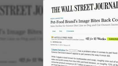 But in 2013,
the wall street
journal reported - Pet Fooled