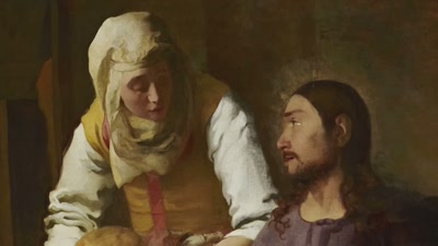 But Martha was distracted
by her many tasks, - Vermeer: The Greatest Exhibition