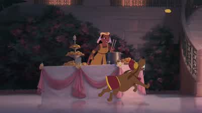 But Miss CharlotteYou said later two hoursTravis When a woman says latershe really means not ever Now run alongThere are plenty of young fillies dyin' for you to waltz them into a stuporGimme that napkins Quick What on earth forI swear I'm sweatin' like a - The Princess and the Frog