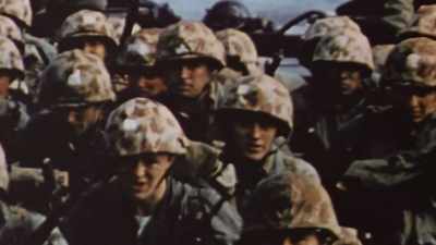 But as more waves come ashore, - The Pacific War in Color