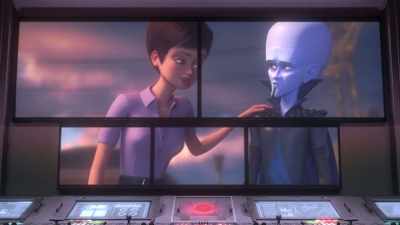 But, obviously, zere
is some romantic tension - Megamind vs. the Doom Syndicate