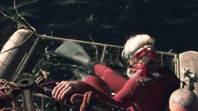 But you still haven't seen it
underwater in action. - Playing with Sharks