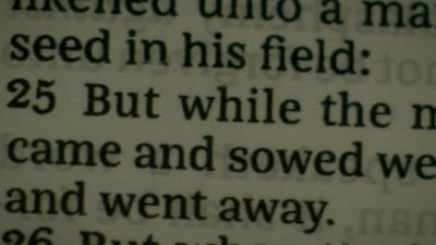 "But while the man slept,
his enemy came - Evil