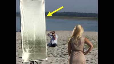 But if the photographer adds
a reflective panel, - American Moon