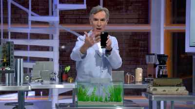 But then watch what happens as I dip it - Bill Nye Saves the World