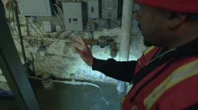 But there's probably
floor drains
and it's seeping out. - Sewer Divers