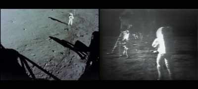 Buzz is erecting
the solar wind experiment now. - Apollo 11