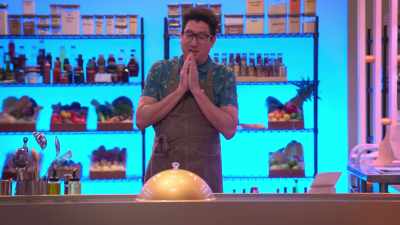 -(buzzer blaring)
-LANKY: Oh, these chefs are
gonna hate me - Secret Chef