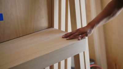 By adding this
white oak shelf here, - Help! I Wrecked My House