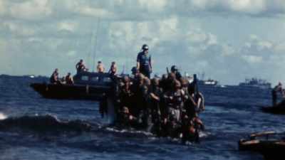 BY DAY'S END, MORE THAN
15,000 TROOPS ARE ASHORE, - The Pacific War in Color