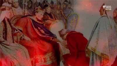 By taking his place
on the English throne, - Curse of the Ancients with Alice Roberts