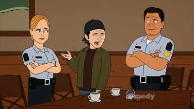 By the Lizard People.
Hello? - Corner Gas Animated