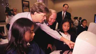 By the start of the '90s, - Tech Billionaires: Bill Gates