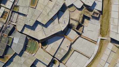 By the time it breaks the surface
here in Añana, - Europe From Above