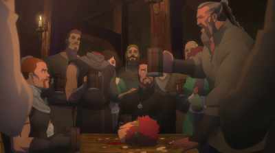 [cackles] Wake the barkeep,
drain the barrels. Everyone drink! - The Witcher: Nightmare of the Wolf