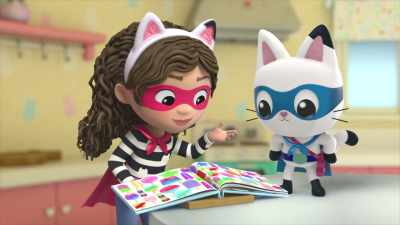 [Cakey] Um... I'm behind the pink,
star-shaped fruit pop. - Gabby's Dollhouse