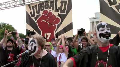 ♪ Calling the Juggalo a
gang banger, outrageous ♪ - The United States of Insanity