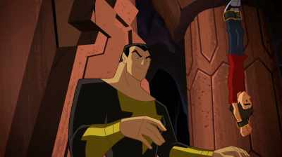 Calythos, Uthool, and
the Brothers Jin. - Justice League Action