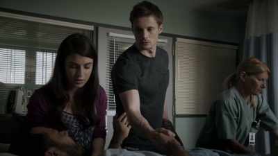(camera shutter clicks)
(inhales sharply, panting) - Damien