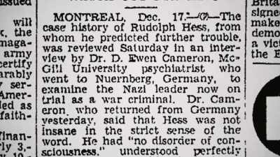 Cameron was on the medical panel for Nuremberg - The Minds of Men
