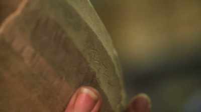 Can actually still see
the scraping or the chisel marks - Dead Sea Scrolls: The Doomsday Prophecy