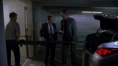 Can also get three sets
of golf clubs in here. - House
