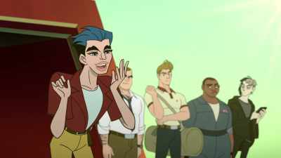 Can I put some bronzer
and lip gloss on it before we take off? - Q-Force