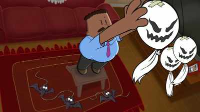 Candy, decorations, jack-o'-lanterns, - The Spooky Tale of Captain Underpants Hack-a-ween