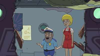 - Can't argue with a man
in pants like that. - Doomlands