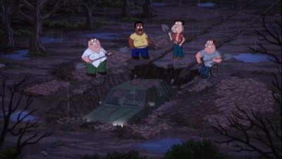 (car alarm wailing) - Family Guy