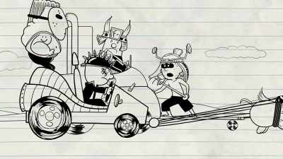 [car engines roar] - Big Nate