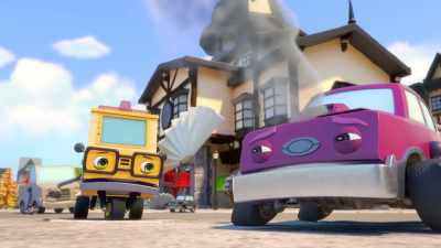-[car groans]
-[Briggs gasps] - Mighty Monsterwheelies