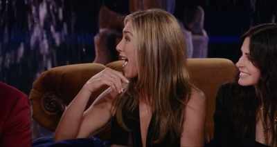 Cara is modeling Rachel's bridesmaid dress - Friends: The Reunion