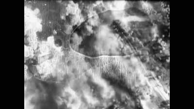 Carbon arc lamps under waterproof glass domes - The Buildings That Fought Hitler