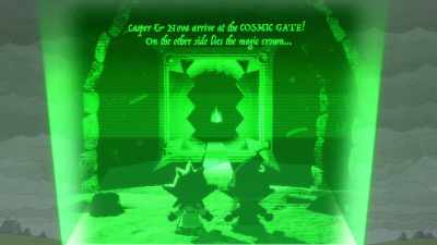 "Casper and Nova arrive
at the cosmic gate. - Adventure Time: Fionna & Cake