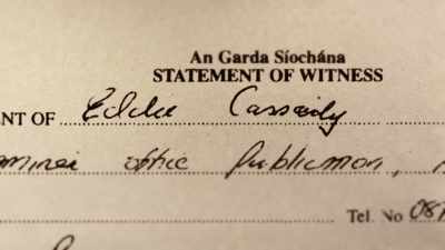 Cassidy's version is
he said there'd been a killing, - Sophie: A Murder in West Cork