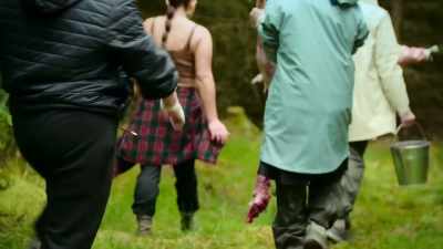 Casually walking through the
woods with a half beaten-up deer. - Snowflake Mountain