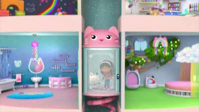 [Cat-A-Vator bell dings] - Gabby's Dollhouse