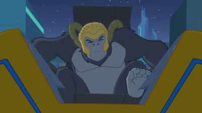 Cease that idiotic
simian-offensive song. - Justice League Action