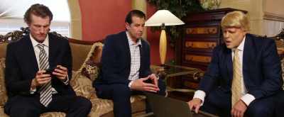 -[cellphone beeping]
-[keyboard clacking] - Bad President