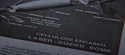 "Cellulose encased laser-guided bomb." - Clear and Present Danger