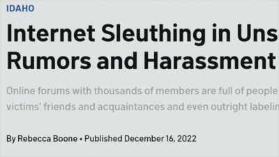 Certain individuals
will get targeted, - #CyberSleuths: The Idaho Murders