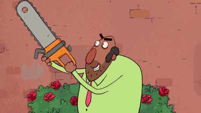 - ♪
- [chainsaw whirring] - It's Pony