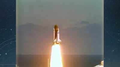 Challenger sendes op
og eksploderer 16 km oppe i Florida. - Space Titans: Musk, Bezos, Branson