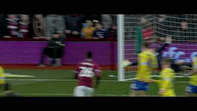 Chance for Villa.
Falls for Hourihane on his left foot, - Take Us Home: Leeds United