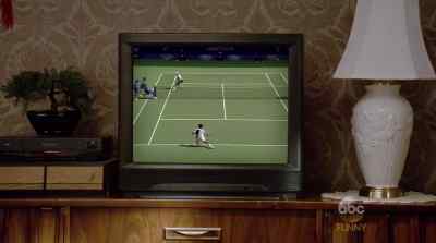 Chang blows a forehand past Becker. - Fresh Off the Boat