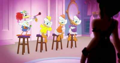 -(chattering)
-(air horn blares) - Legend of the Three Caballeros