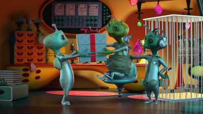 [cheerful babbling] - Alien TV